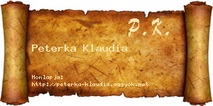 Peterka Klaudia névjegykártya